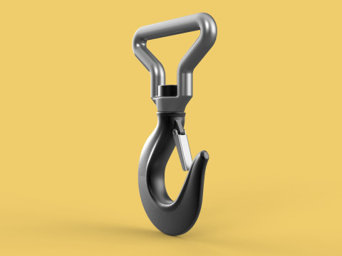 FORGED SINGLE LIFTING CRANE TON HOOK HOIST LATCH ALLOY STEEL Modelo 3D