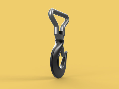 FORGED SINGLE LIFTING CRANE TON HOOK HOIST LATCH ALLOY STEEL Modelo 3D