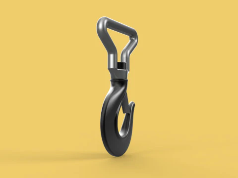 FORGED SINGLE LIFTING CRANE TON HOOK HOIST LATCH ALLOY STEEL 3D Model