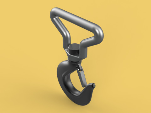 FORGED SINGLE LIFTING CRANE TON HOOK HOIST LATCH ALLOY STEEL Modelo 3D