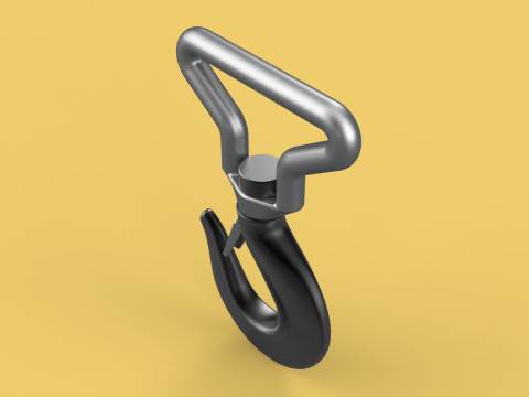 FORGED SINGLE LIFTING CRANE TON HOOK HOIST LATCH ALLOY STEEL Modelo 3D