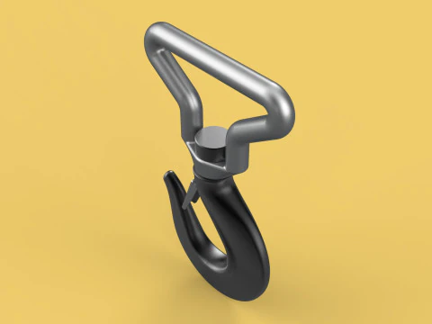 FORGED SINGLE LIFTING CRANE TON HOOK HOIST LATCH ALLOY STEEL 3D Model