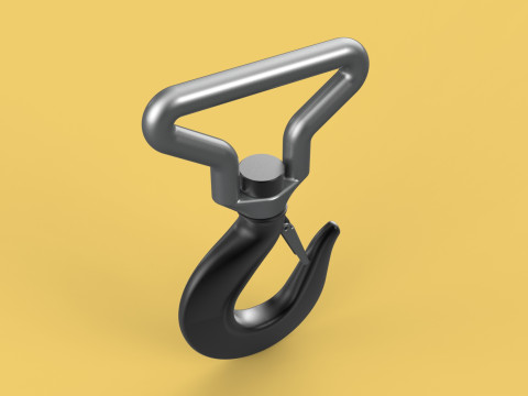 FORGED SINGLE LIFTING CRANE TON HOOK HOIST LATCH ALLOY STEEL Modelo 3D