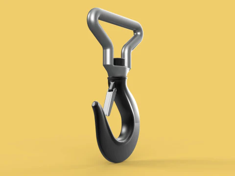 FORGED SINGLE LIFTING CRANE TON HOOK HOIST LATCH ALLOY STEEL 3D Model