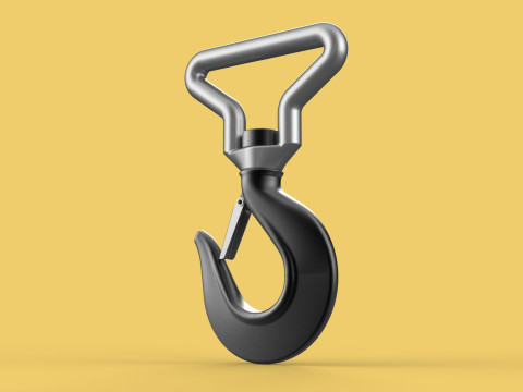 FORGED SINGLE LIFTING CRANE TON HOOK HOIST LATCH ALLOY STEEL Modelo 3D