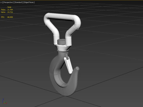 FORGED SINGLE LIFTING CRANE TON HOOK HOIST LATCH ALLOY STEEL 3D Model