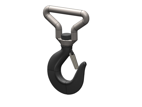 FORGED SINGLE LIFTING CRANE TON HOOK HOIST LATCH ALLOY STEEL Modelo 3D
