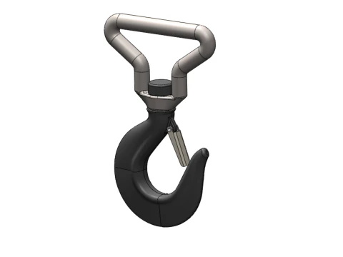 FORGED SINGLE LIFTING CRANE TON HOOK HOIST LATCH ALLOY STEEL 3D Model