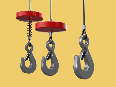 STANDARD LIFTING CRANE STEEL HOOK HOIST WIRE ROPE SLING CABLE 3D Model