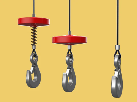 STANDARD LIFTING CRANE STEEL HOOK HOIST WIRE ROPE SLING CABLE 3D Model