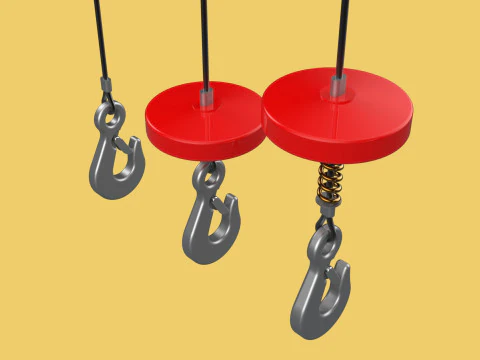 STANDARD LIFTING CRANE STEEL HOOK HOIST WIRE ROPE SLING CABLE 3D Model