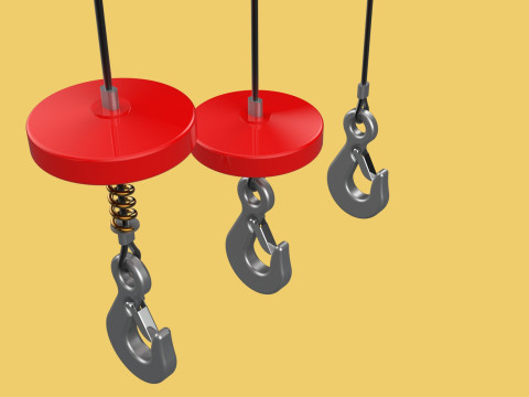 STANDARD LIFTING CRANE STEEL HOOK HOIST WIRE ROPE SLING CABLE 3D मॉडल
