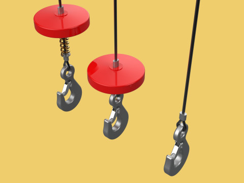 STANDARD LIFTING CRANE STEEL HOOK HOIST WIRE ROPE SLING CABLE 3D मॉडल