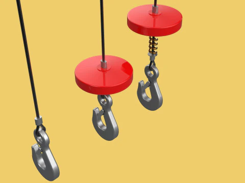 STANDARD LIFTING CRANE STEEL HOOK HOIST WIRE ROPE SLING CABLE 3D Model