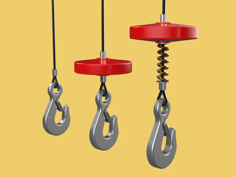STANDARD LIFTING CRANE STEEL HOOK HOIST WIRE ROPE SLING CABLE 3D Model