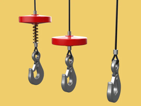 STANDARD LIFTING CRANE STEEL HOOK HOIST WIRE ROPE SLING CABLE 3D Model