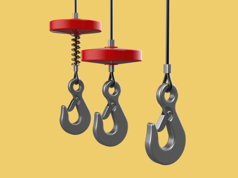 STANDARD LIFTING CRANE STEEL HOOK HOIST WIRE ROPE SLING CABLE 3D मॉडल
