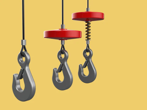 STANDARD LIFTING CRANE STEEL HOOK HOIST WIRE ROPE SLING CABLE 3D Model