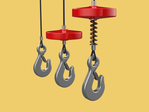 STANDARD LIFTING CRANE STEEL HOOK HOIST WIRE ROPE SLING CABLE 3D मॉडल