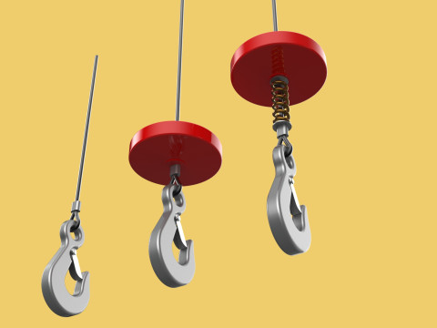 STANDARD LIFTING CRANE STEEL HOOK HOIST WIRE ROPE SLING CABLE 3D मॉडल