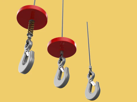 STANDARD LIFTING CRANE STEEL HOOK HOIST WIRE ROPE SLING CABLE 3D Model