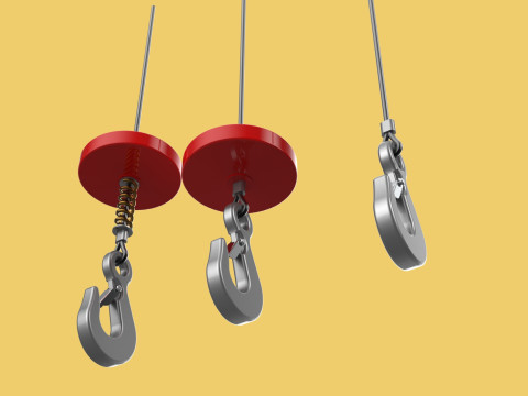STANDARD LIFTING CRANE STEEL HOOK HOIST WIRE ROPE SLING CABLE 3D मॉडल
