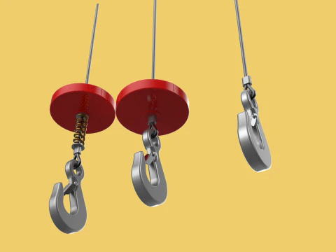 STANDARD LIFTING CRANE STEEL HOOK HOIST WIRE ROPE SLING CABLE 3D Model