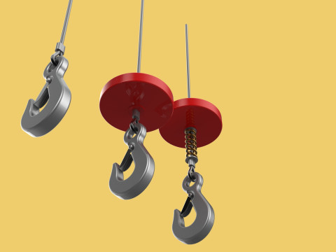 STANDARD LIFTING CRANE STEEL HOOK HOIST WIRE ROPE SLING CABLE 3D मॉडल