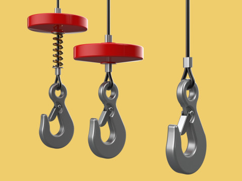 STANDARD LIFTING CRANE STEEL HOOK HOIST WIRE ROPE SLING CABLE 3D मॉडल