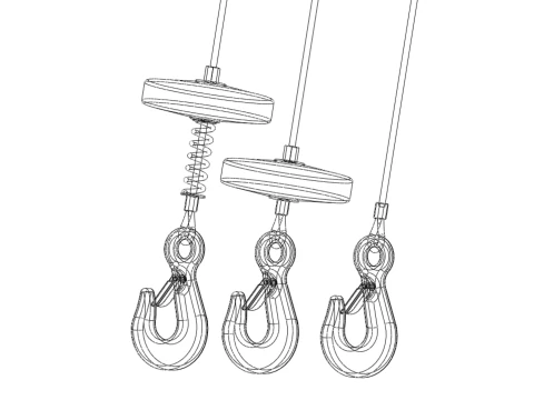 STANDARD LIFTING CRANE STEEL HOOK HOIST WIRE ROPE SLING CABLE 3D Model