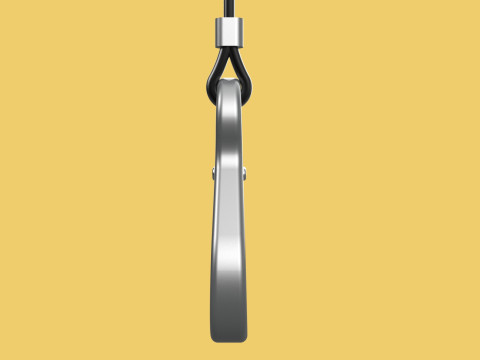 EYE HOOK SINGLE LIFTING CRANE HOOKS HOIST LATCH ALLOY STEEL ROPE 3D Model