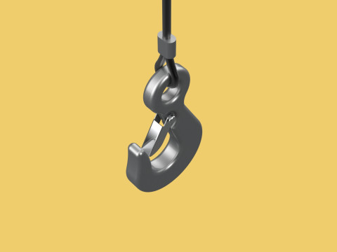 EYE HOOK SINGLE LIFTING CRANE HOOKS HOIST LATCH ALLOY STEEL ROPE 3D Model