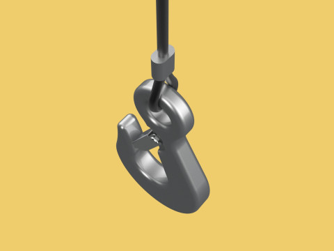 EYE HOOK SINGLE LIFTING CRANE HOOKS HOIST LATCH ALLOY STEEL ROPE 3D Model