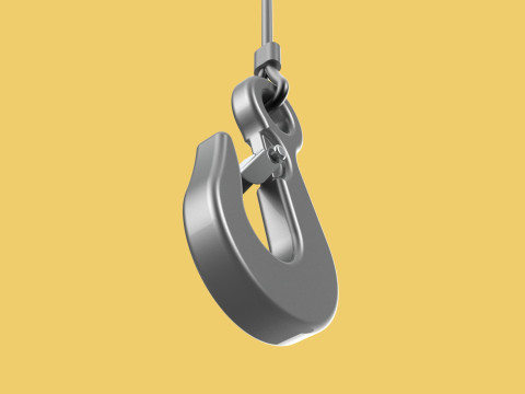 EYE HOOK SINGLE LIFTING CRANE HOOKS HOIST LATCH ALLOY STEEL ROPE 3D Model
