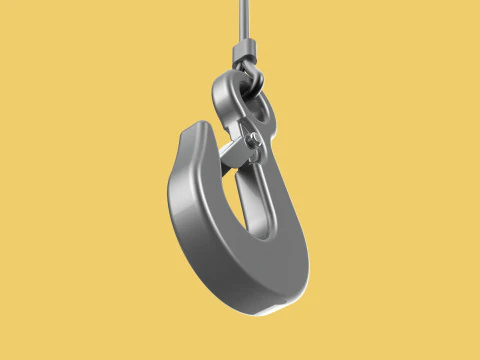 EYE HOOK SINGLE LIFTING CRANE HOOKS HOIST LATCH ALLOY STEEL ROPE 3D Model