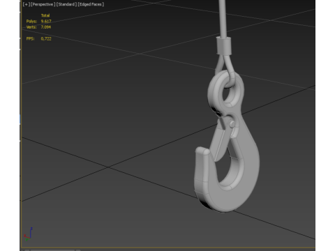 EYE HOOK SINGLE LIFTING CRANE HOOKS HOIST LATCH ALLOY STEEL ROPE 3D Model