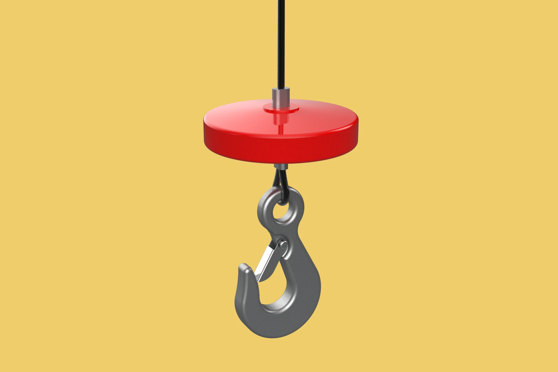 LIFTING CRANE EYE HOOK ELECTRIC HOIST WIRE ROPE SLING CABLE TON 3D Model .c4d .max .obj .3ds .fbx .stl .blend 