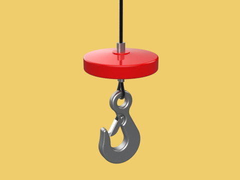 LIFTING CRANE EYE HOOK ELECTRIC HOIST WIRE ROPE SLING CABLE TON 3D 모델