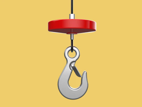 LIFTING CRANE EYE HOOK ELECTRIC HOIST WIRE ROPE SLING CABLE TON 3D Model