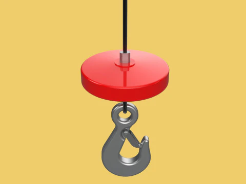 LIFTING CRANE EYE HOOK ELECTRIC HOIST WIRE ROPE SLING CABLE TON 3D Model