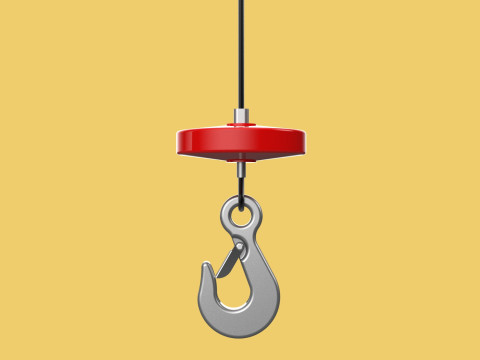LIFTING CRANE EYE HOOK ELECTRIC HOIST WIRE ROPE SLING CABLE TON 3D 모델