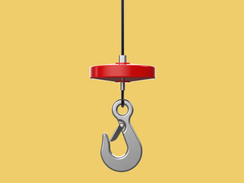 LIFTING CRANE EYE HOOK ELECTRIC HOIST WIRE ROPE SLING CABLE TON 3D Model