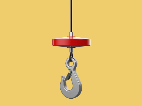 LIFTING CRANE EYE HOOK ELECTRIC HOIST WIRE ROPE SLING CABLE TON 3D 모델