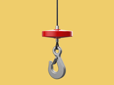 LIFTING CRANE EYE HOOK ELECTRIC HOIST WIRE ROPE SLING CABLE TON 3D Model