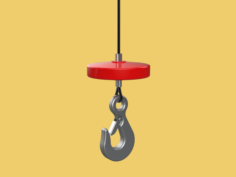 LIFTING CRANE EYE HOOK ELECTRIC HOIST WIRE ROPE SLING CABLE TON 3D 모델