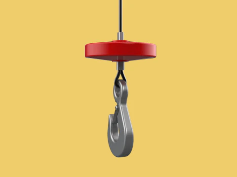 LIFTING CRANE EYE HOOK ELECTRIC HOIST WIRE ROPE SLING CABLE TON 3D Model