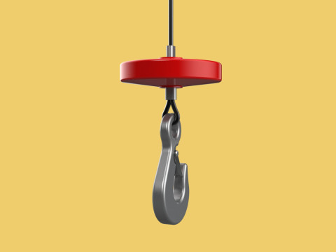 LIFTING CRANE EYE HOOK ELECTRIC HOIST WIRE ROPE SLING CABLE TON 3D 모델