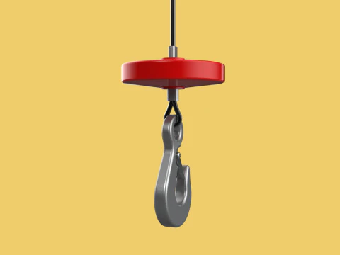 LIFTING CRANE EYE HOOK ELECTRIC HOIST WIRE ROPE SLING CABLE TON 3D Model
