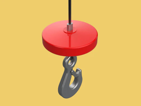 LIFTING CRANE EYE HOOK ELECTRIC HOIST WIRE ROPE SLING CABLE TON 3D Model