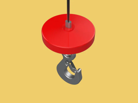 LIFTING CRANE EYE HOOK ELECTRIC HOIST WIRE ROPE SLING CABLE TON 3D Model